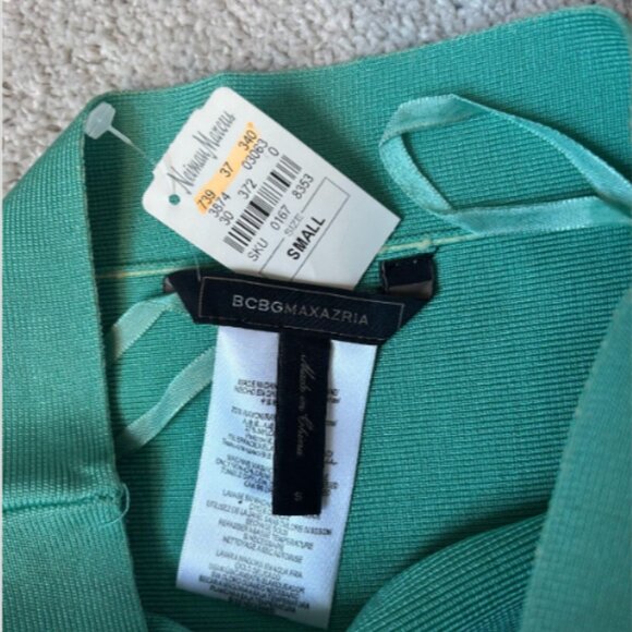 New with Tags BCBGMAXAZRIA Simone Green Bandage Skirt Size Small - Picture 4 of 5